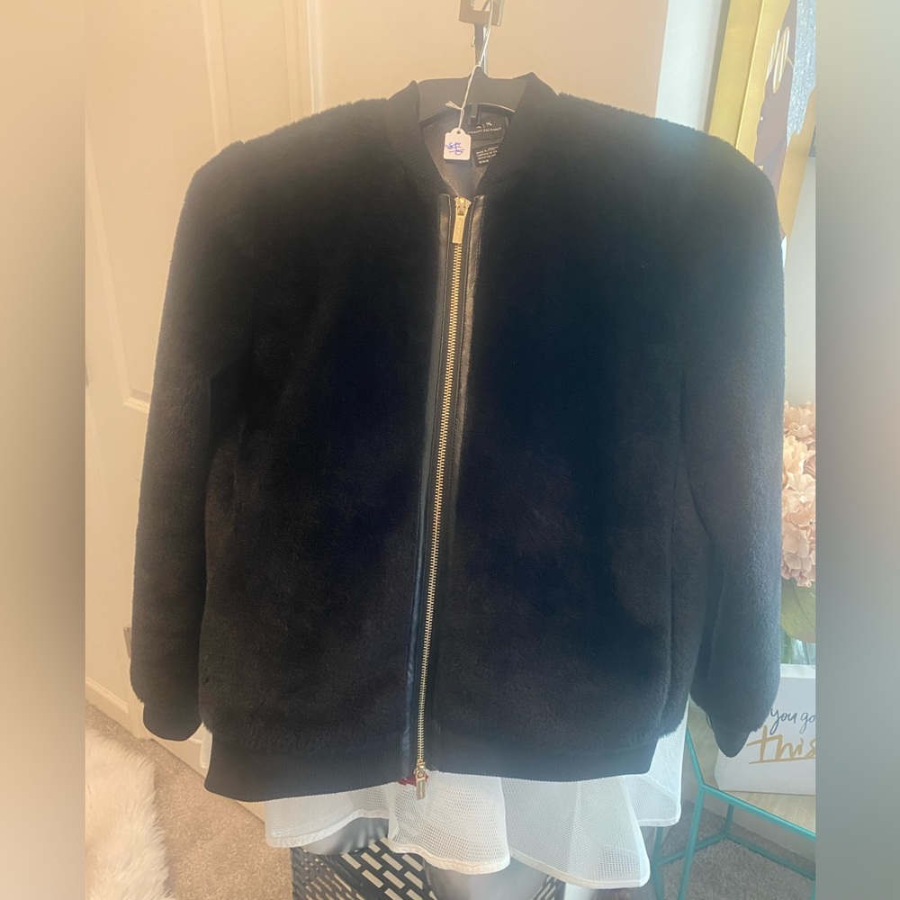 Armani Exchange Faux Fur Bomber Jacket